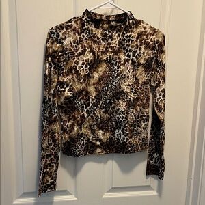 Olivia Rae Animal Print Long Sleeve Blouse